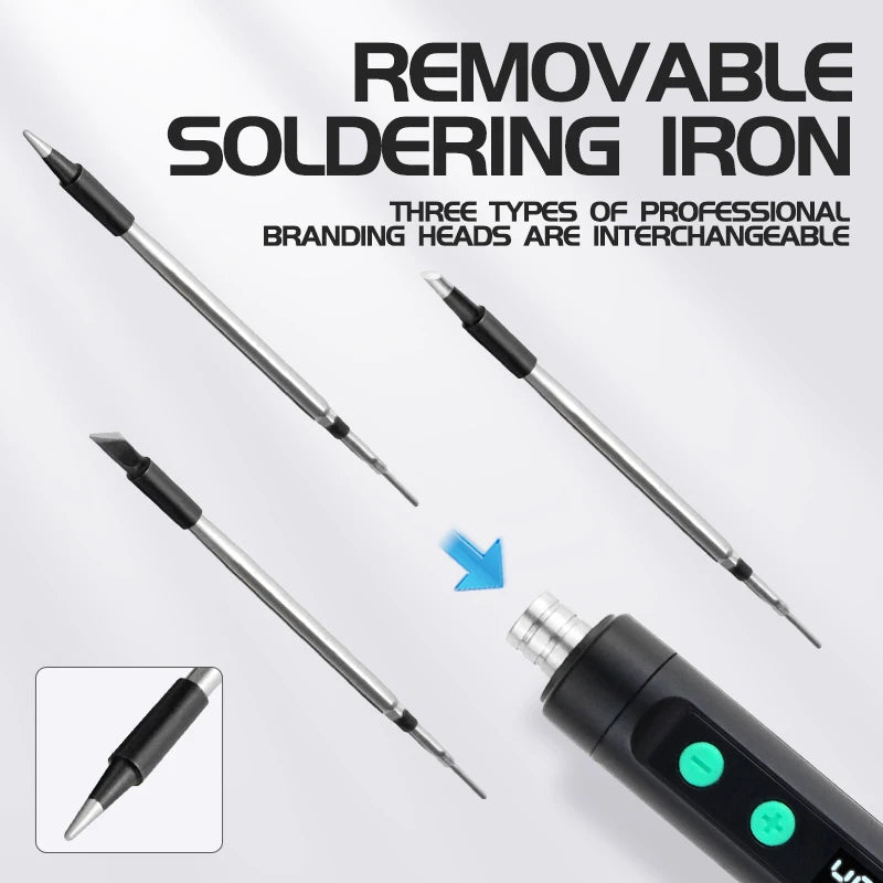 Wireless Soldering Iron Portable 180-450 °C adjustable temperature built-in battery with 3Tip Soldering Tool kit
