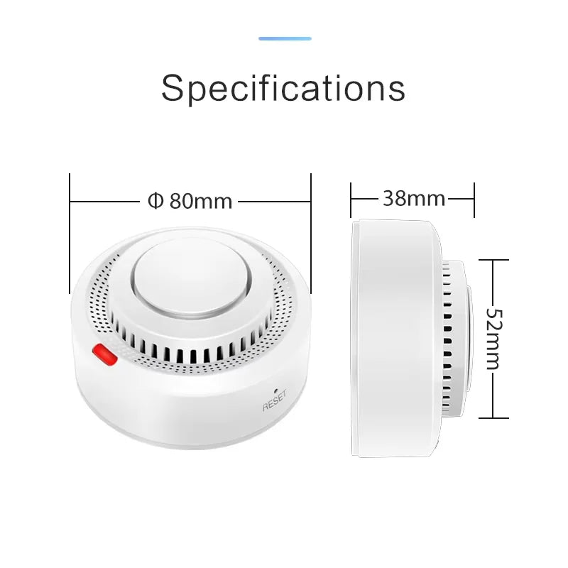 WiFi Smoke Sensor Fire Protection Smoke Detector 85dB Sound Security System Firefighters  Smartlife APP Control
