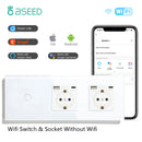 BSEED Wifi Touch Swithces Wall Light Switch With EU Socket USB Type-C Plugs  Smart Life Alexa