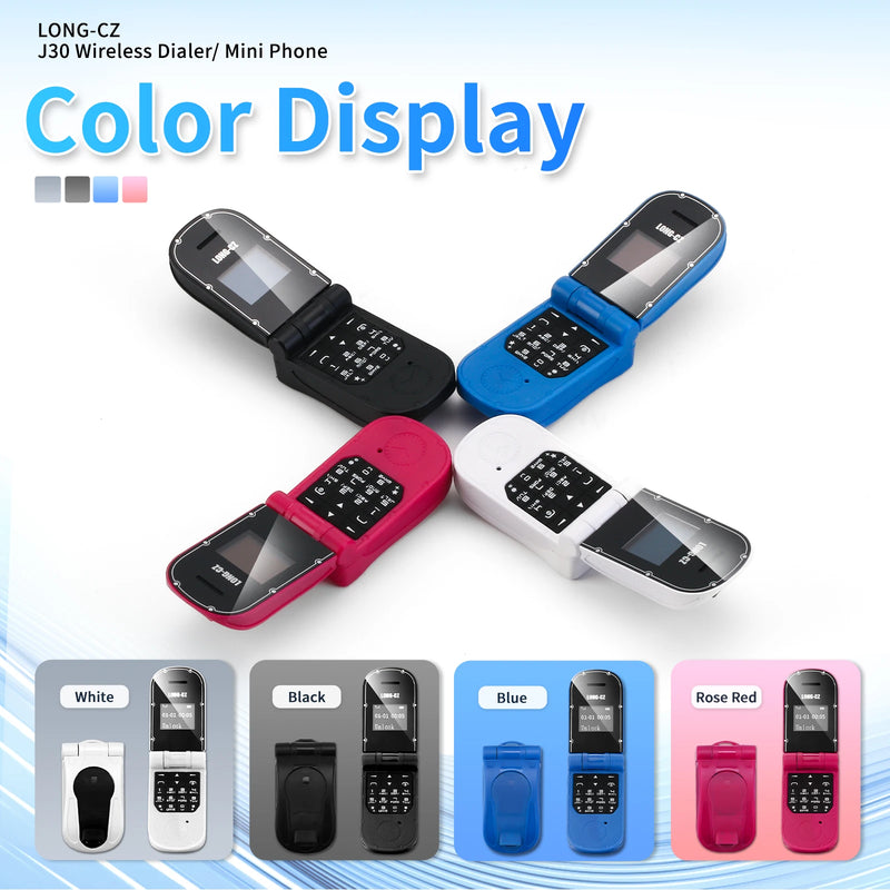 UNIWA J30 mini Flip Mobile Phone Wireless Bluetooth Dialer FM Magic Voice Handsfree earphone Forclamshell Push Button Phone