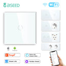 BSEED Wifi Touch Swithces Wall Light Switch With EU Socket USB Type-C Plugs  Smart Life Alexa