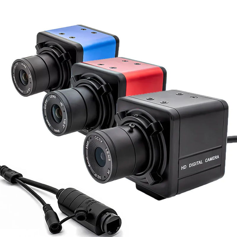 Industrial IP Camera 3/4/5/8MP CMOS 4K Mini IP Cam Sensor CS Mount Security CCTV Video Metal Box Network Camera with CS Lens