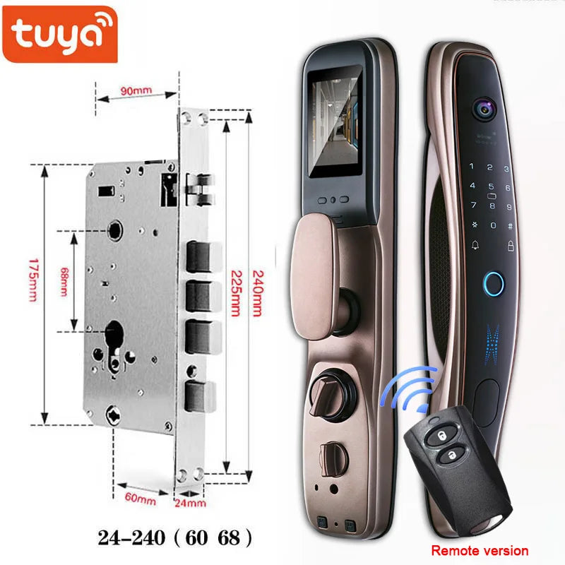 New Smart Door Lock Password Biometric WIFI APP Remote Camera Electronic Electronic Fingerprint Locks Key IC Card Unlock