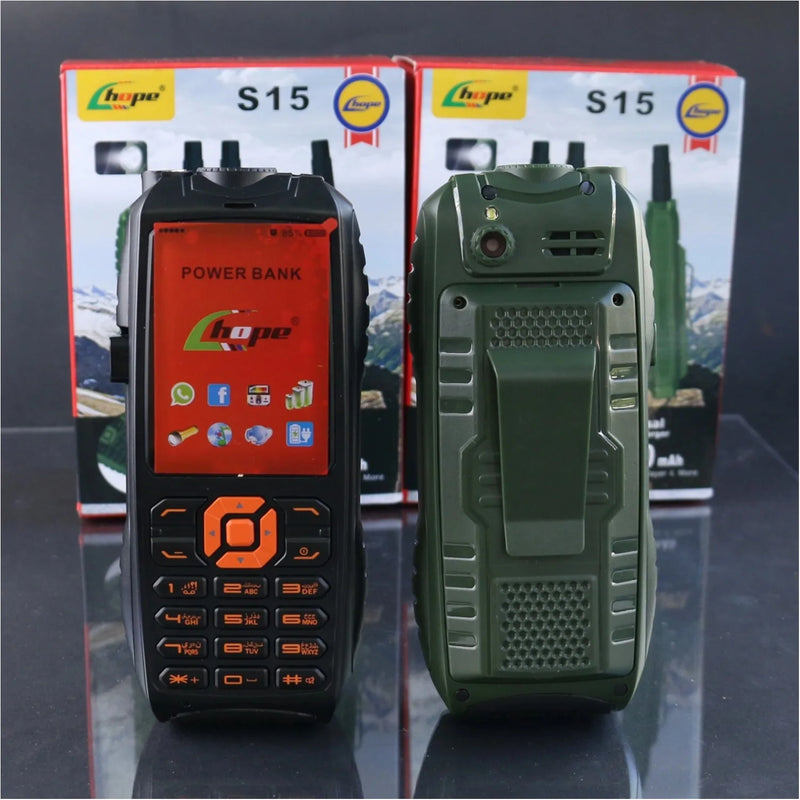 Military Shockproof Phone With Big Battery 3 SIM SOS Button Loud Voice Speed Dial Built In Clip Rugged Feature Phone For Elderly