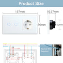 BSEED Wifi Touch Swithces Wall Light Switch With EU Socket USB Type-C Plugs  Smart Life Alexa