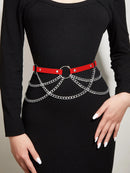 ﻿ Women Sexy Leather Harness Belt Waist Chain Harness Fashion Waistband Accessory Leisure Punk Gothic Clothing Jewelry Belt