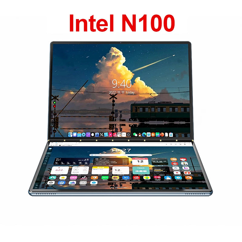 Topton 2 Screen Laptop Intel i3 1215U N100 Dual 10.95inch IPS Touch Screen Windows 11 Office Computer Tablet PC Notebook WiFi6