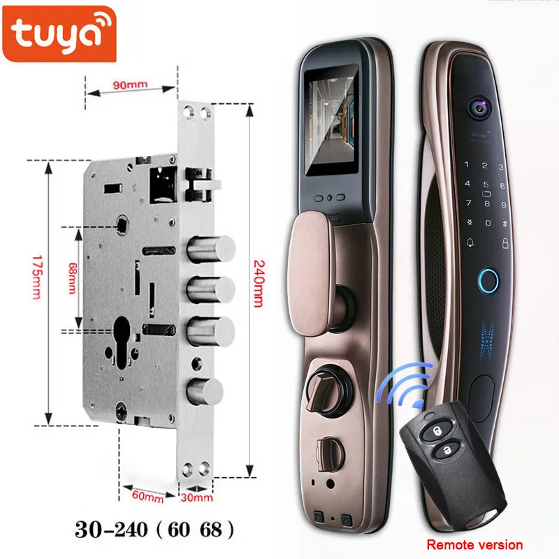 New Smart Door Lock Password Biometric WIFI APP Remote Camera Electronic Electronic Fingerprint Locks Key IC Card Unlock