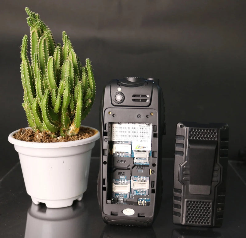 Military Shockproof Phone With Big Battery 3 SIM SOS Button Loud Voice Speed Dial Built In Clip Rugged Feature Phone For Elderly