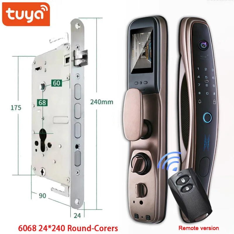New Smart Door Lock Password Biometric WIFI APP Remote Camera Electronic Electronic Fingerprint Locks Key IC Card Unlock