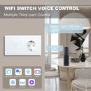 BSEED Wifi Touch Swithces Wall Light Switch With EU Socket USB Type-C Plugs  Smart Life Alexa
