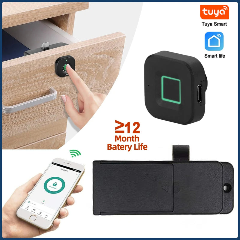 Cabinet Fingerprint Smart Lock Control Bluetooth Keyless Hidden File Drawer Wardrobe Aluminium Alloy Digital Door Lock