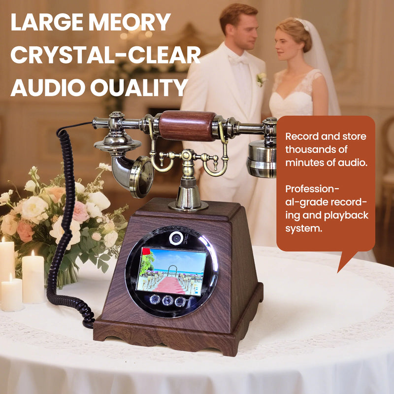 2K Video Guest Book with 8MP Camera & 128GB Storage, Auto-Save HD Recording + Instant Photo Capture